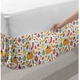 thumbnail image 2 of Vegetable Bed Skirt, Cartoon Style Ingredient Drawing Olive Pepper and Pumpkins Summer Season, Elastic Bedskirt Dust Ruffle Wrap Around for Bedding Decor, 4 Sizes, Multicolor, by Ambesonne, 2 of 2