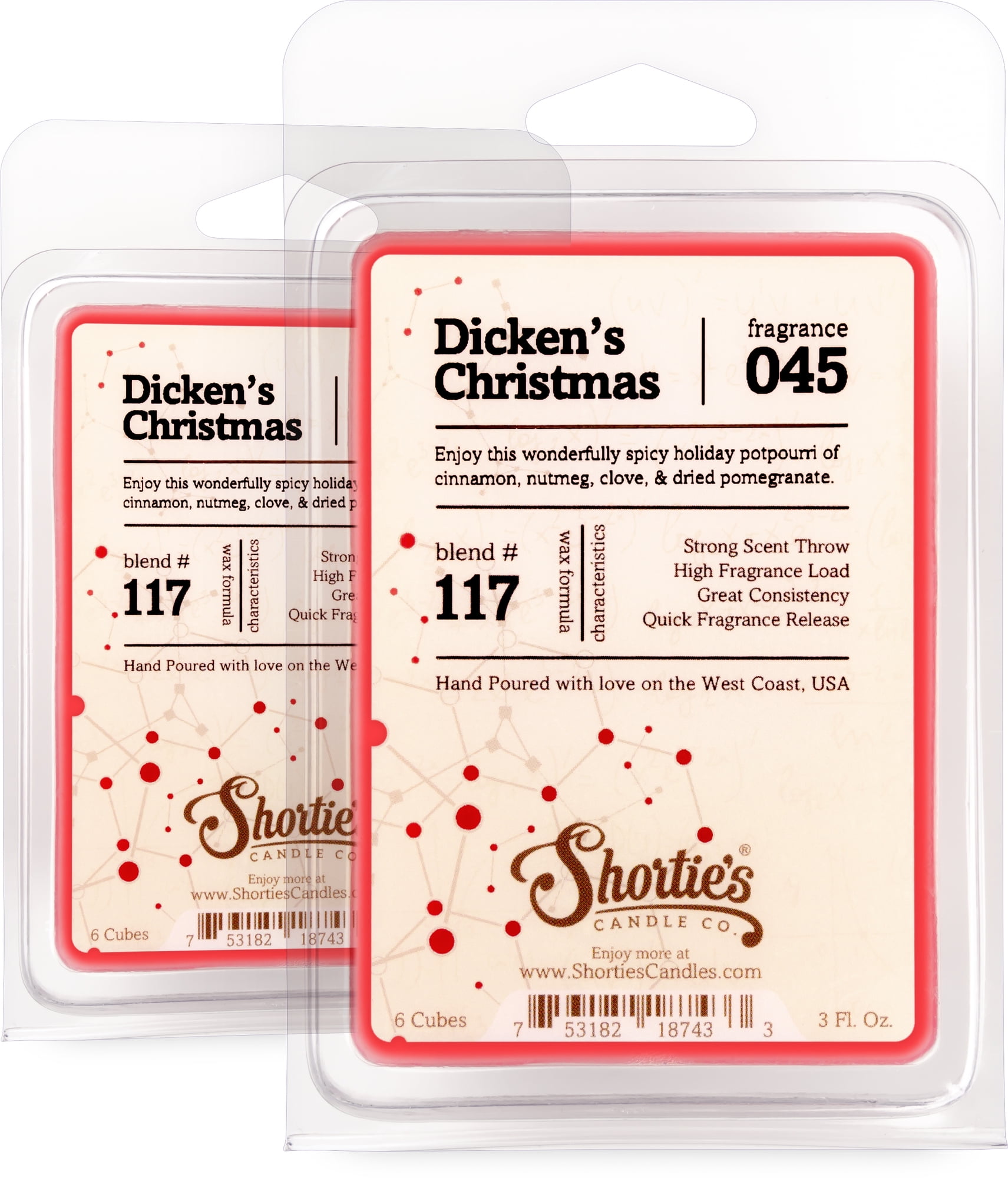 Dickens Christmas Wax Melts Multi Pack - Highly Scented + Natural Oils - Shortie's Candle Company