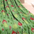 thumbnail image 3 of Red Mushroom Frog Green Pattern Blanket,Comfortable Soft Flannel Throw Blanket,All Season,Warm Lightweight Blankets for Sofa Bed Couch Living Room Chair,60"x80", 3 of 4