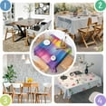 thumbnail image 4 of Colorful Watercolor Stripe Pattern Square Tablecloth,Waterproof Square Table Cover,Wipeable Spillproof Washable Table Cover for Home Kitchen Party Decor 60"x60"(152x152cm), 4 of 6
