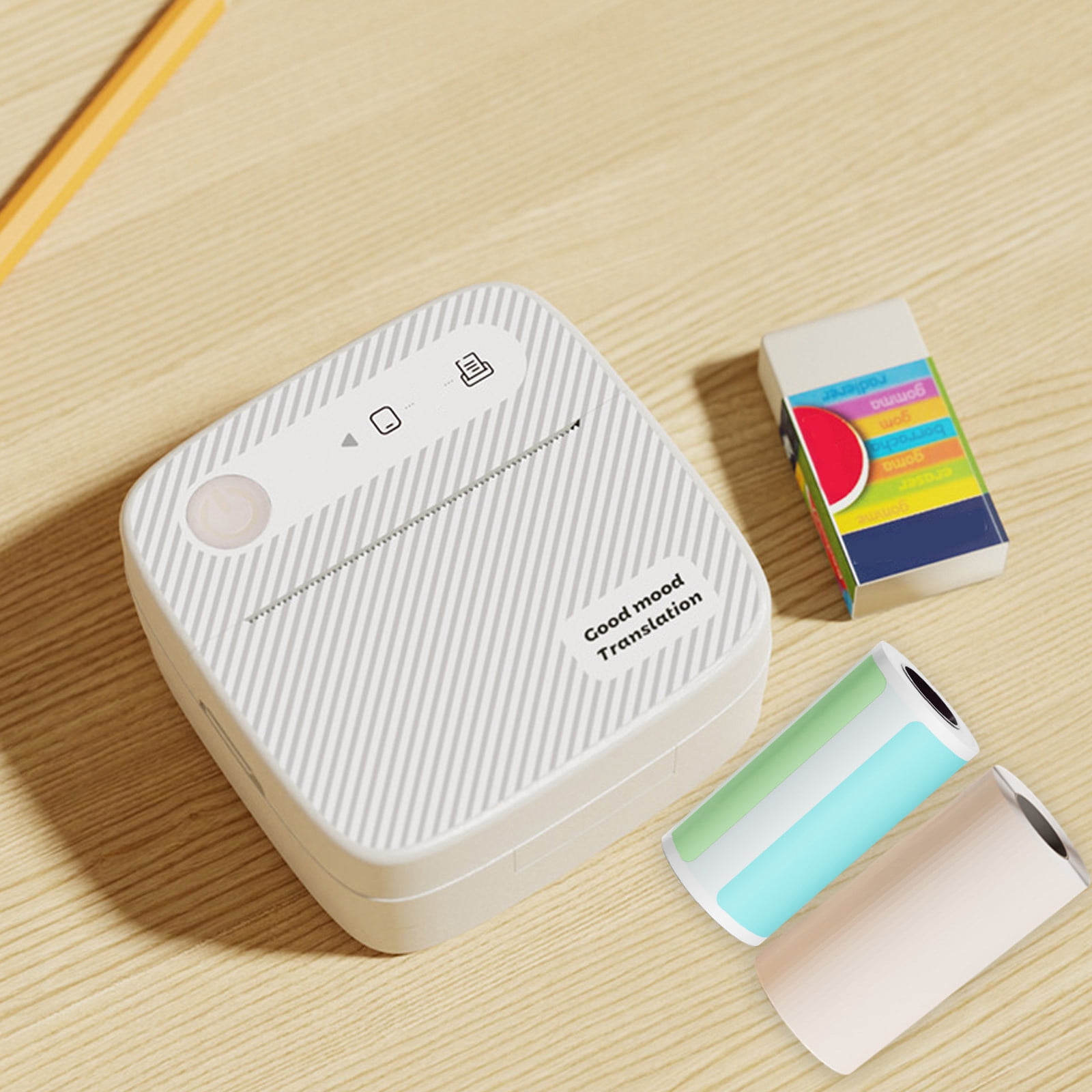 Kojanyu Iceberg-shaped Scented Candle - Label Printers Portable Wireless Bluetooth Thermal Printers With 5 Rolls Of Stickers 5 Rolls Of Colour Label Printing Paper