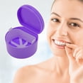 thumbnail image 2 of Unique Bargains 1 Pc Braces Box with Strainer Reusable Braces Storage Box Purple, 2 of 5