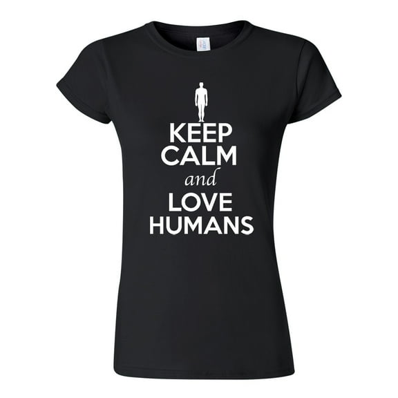 Junior Keep Calm And Love Humans People Lover T-Shirt Tee