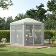 thumbnail image 2 of Outsunny 13’ x 13’ Hexagonal Gazebo Canopy, Water-Resistant, Steel Frame, with Mosquito Net, 2 of 9