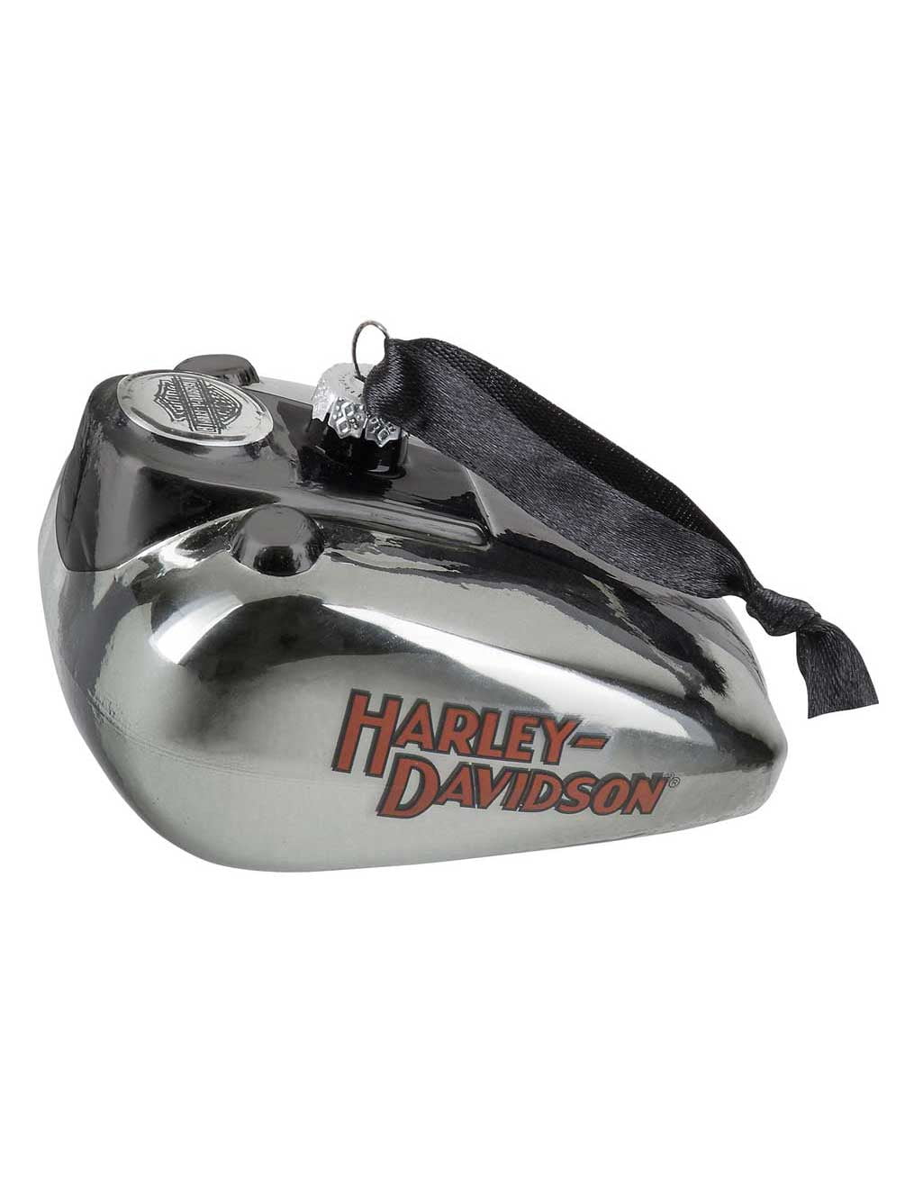 HarleyDavidson Blown Glass HD Logo Gas Tank Ornament Silver Finish HDX99201, Harley