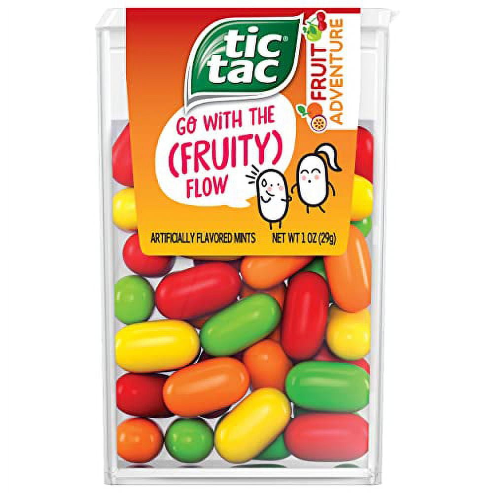 Tic Tac Mints, Fruit Adventure, Bulk Hard Candy Mints, Perfect Easter Basket Stuffers for Kids, 1 oz Singles, 12 Count