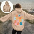 thumbnail image 2 of Towmus Oversized Hoodies for Women Fall Letter Printede Sweatshirts Pullover Womens Clothes with Pocket, 2 of 6