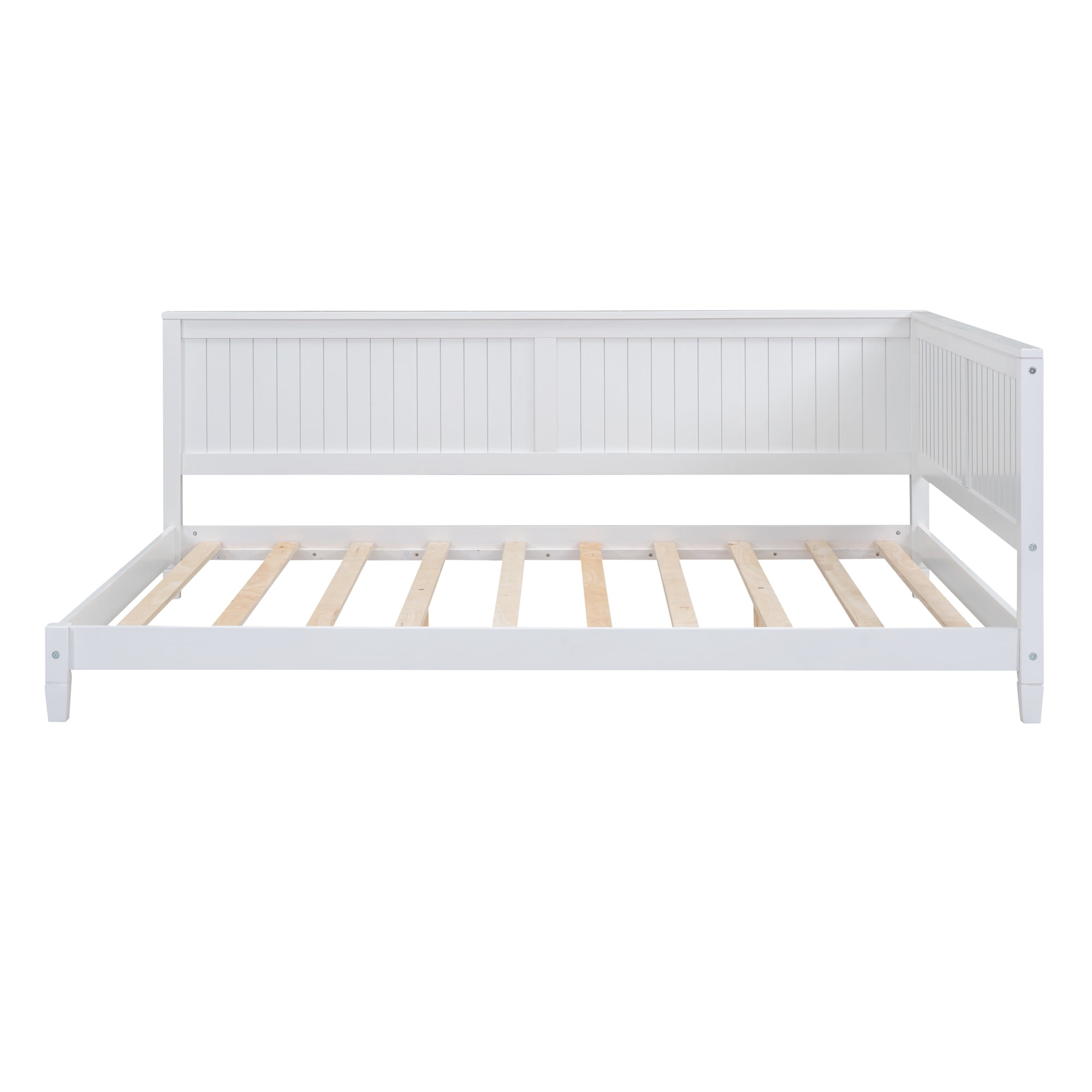Aukfa Full Size Daybed, Wood Sofa Bed, White