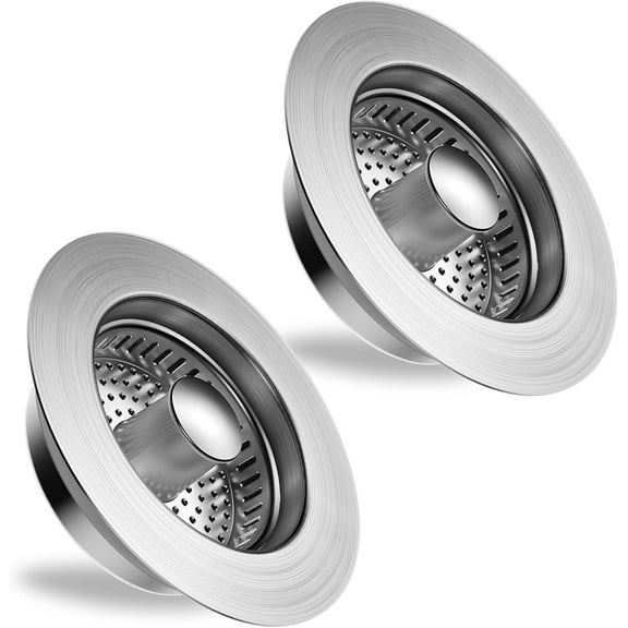 Upgraded 3 in 1 Kitchen Sink Drain Strainer & Sink Stopper 2-Pack 304 Stainless Steel Pop Up Sink Drain Stopper Kitchen Sink Strainer  Anti-Clogging Sink Strainer Basket for US Standard 3-1/2'' Drain