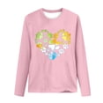 thumbnail image 4 of Women's Graphic Long Sleeve Tops Funny Print Crew Neck Casual Loose Sweatshirts Valentine Day Tee Gift to Ladies(Pink,M), 4 of 5