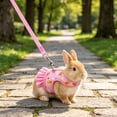 thumbnail image 6 of Tuvgenk Small Pet Harness and Leash Set Vest Style Breathable Mesh Rabbit Chest Strap for Guinea Pig Outdoor Walk S Pink, 6 of 7