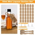 thumbnail image 2 of FZC-36 Pack Mini Bouteilles de Liqueur 2oz Bouteilles de Jus Mini Bouteilles de Shooting avec Couvercles 50ml Bouteilles de Gingembre Réutilisables pour Vin avec 36 Étiquettes, 4 Entonnoirs, Brosse et Ficelle, 2 of 4