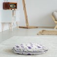 thumbnail image 3 of Floral Round Floor Cushion with Handle, Image of Repeated Lavender Bouquets from Summer on Plain Backdrop, Decorative Pillow for Living Room & Dorms, 18" Round, Violet Fern Green, by Ambesonne, 3 of 4