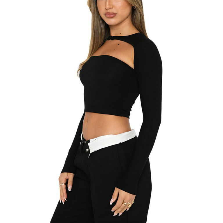 Y2k Fashion Backless Top Crop Top Cut Out T-Shirt Bluse Skims