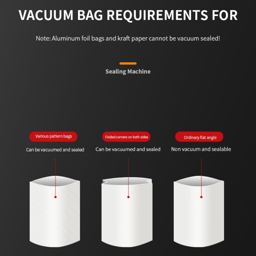 Food Vacuum Sealer Machine, 65Kpa Food Sealer Machines Automatic Dry/Wet Modes with 10Pcs Food Storage Vacuum Rolls Bag
