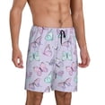 thumbnail image 2 of Naloa Purple Butterfly Men's Short Pajama Pants, Lounge Comfort Shorts with Elasticized Waistband and Side Pockets - XX-Large, 2 of 9