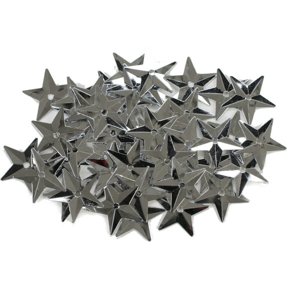 SEQUIN STAR 512 SILVER 50PK