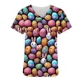 thumbnail image 5 of Mifsaly Womens Scrub Tops Cute Bunny and Egg Print Easter Shirts for Women V-Neck Short Sleeve Nursing Uniforms Doctors Nurse Festival Casual Workwear with Pockets S, 5 of 6