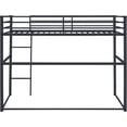 thumbnail image 6 of Metal Loft Bed Twin Size, Heavy Duty Loft Bed Frame with Safety Guard Rails & Flat Ladder, LoftBed for Dorm, Apartment (Black, Twin), 6 of 17