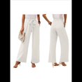 thumbnail image 3 of Pantalones de Salón Anchos para Mujer con Bolsillos, Cintura Alta, Ajustables, con Nudo y Holgados. XXXL, 3 of 7