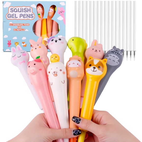 Pipigaty Set de 10 bolígrafos de gel kawaii squishy para niños