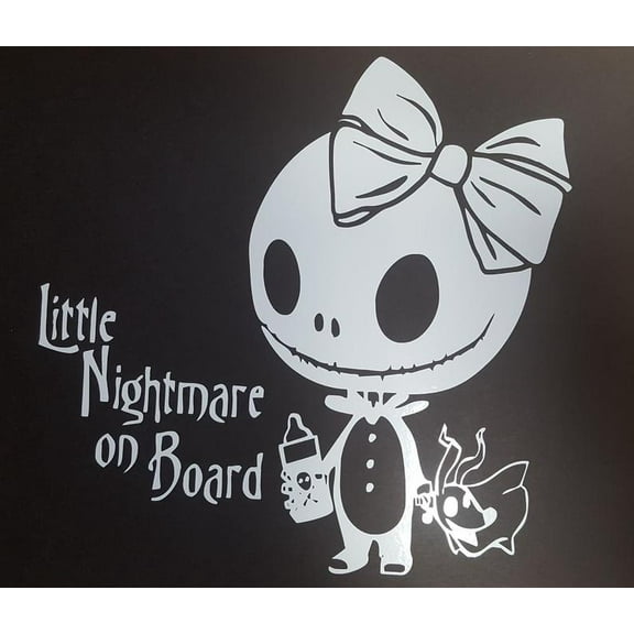 Baby Sally Little Nightmare On Board White NBC Nightmare Before Christmas 6 Inch Professional Sticker for Truck, Car, Tumbler, Cup, Laptop, Decor, Locker, Table, Window