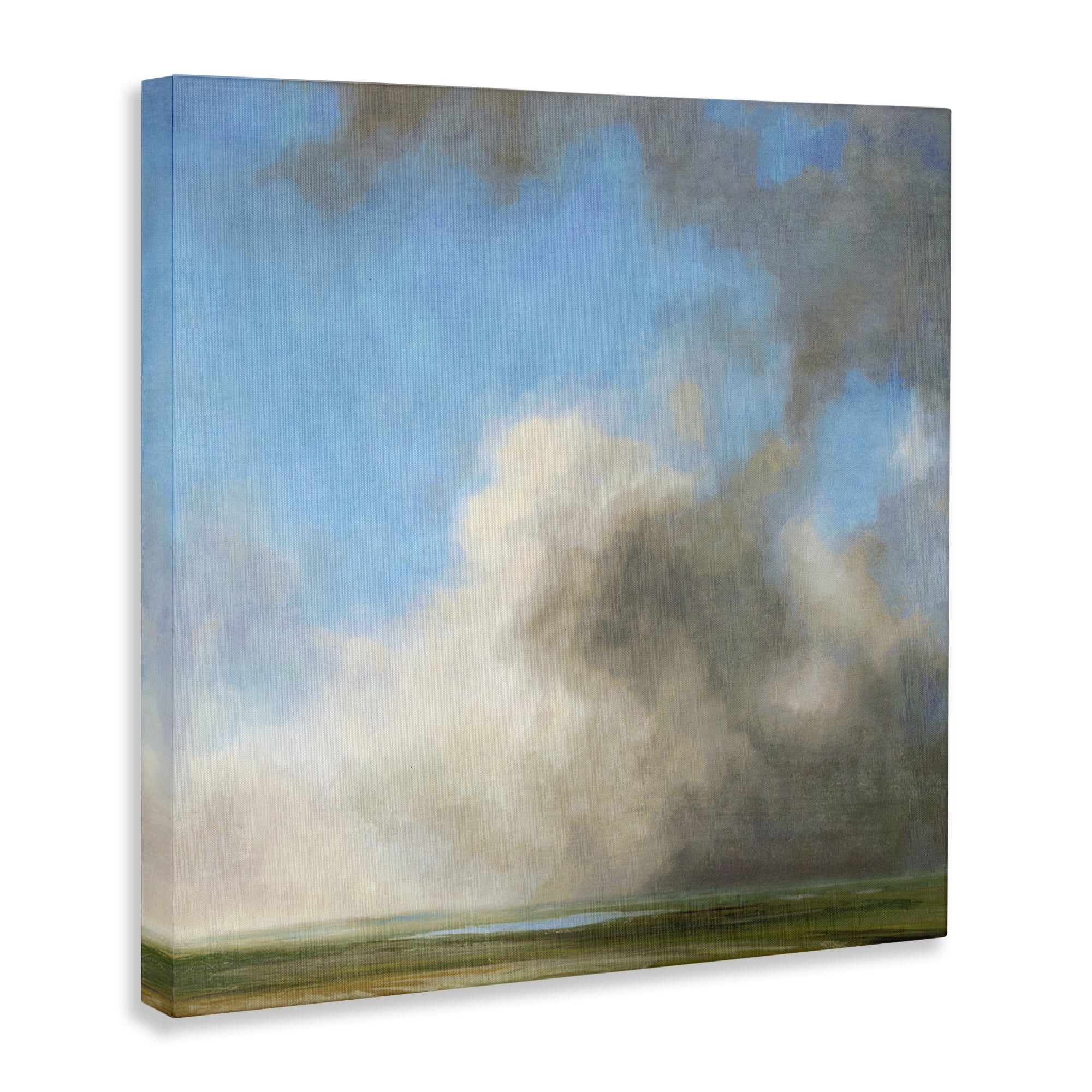 Stupell Industries Soft Full Clouds View Landscape & Nature Painting Wrapped Canvas Art Print Wall Art, 17 x 17