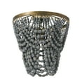 thumbnail image 3 of Creative Co-Op 2-Tier Draped Wood Bead Semi-Flush Mount Ceiling Light, 3 of 6
