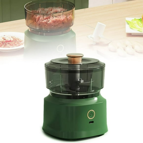 12 oz Wireless Cooking Machine Green Electric Meat Grinder Vegetable Chopper Garlic Masher Kitchen Blender