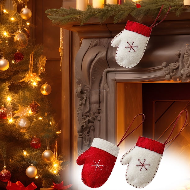 Adornos Navideños de Fieltro, Diseño de Árbol de Dibujos Animados, Tela Suave, Decoración Navideña Multiusos, Hogar, Fiesta, Regalo de Navidad, Tamaño 10 X 10 Cm, Incluye Gancho para Colgar.
