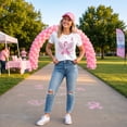 thumbnail image 5 of Domuza Breast Cancer Awareness Shirts for Women Pink Ribbon Wings Print Cancer Survivor Short Sleeve Crew-Neck T Shirts ,in October We Wear Pink T-Shirts S, 5 of 7
