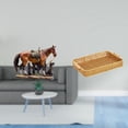 thumbnail image 2 of Escultura De Resina De Inspiración Ecuestre Y Cesta De Frutas Tejida: Colección Decorativa Para El Hogar, La Oficina, La Sala De Estar Y El Escritorio., 2 of 8