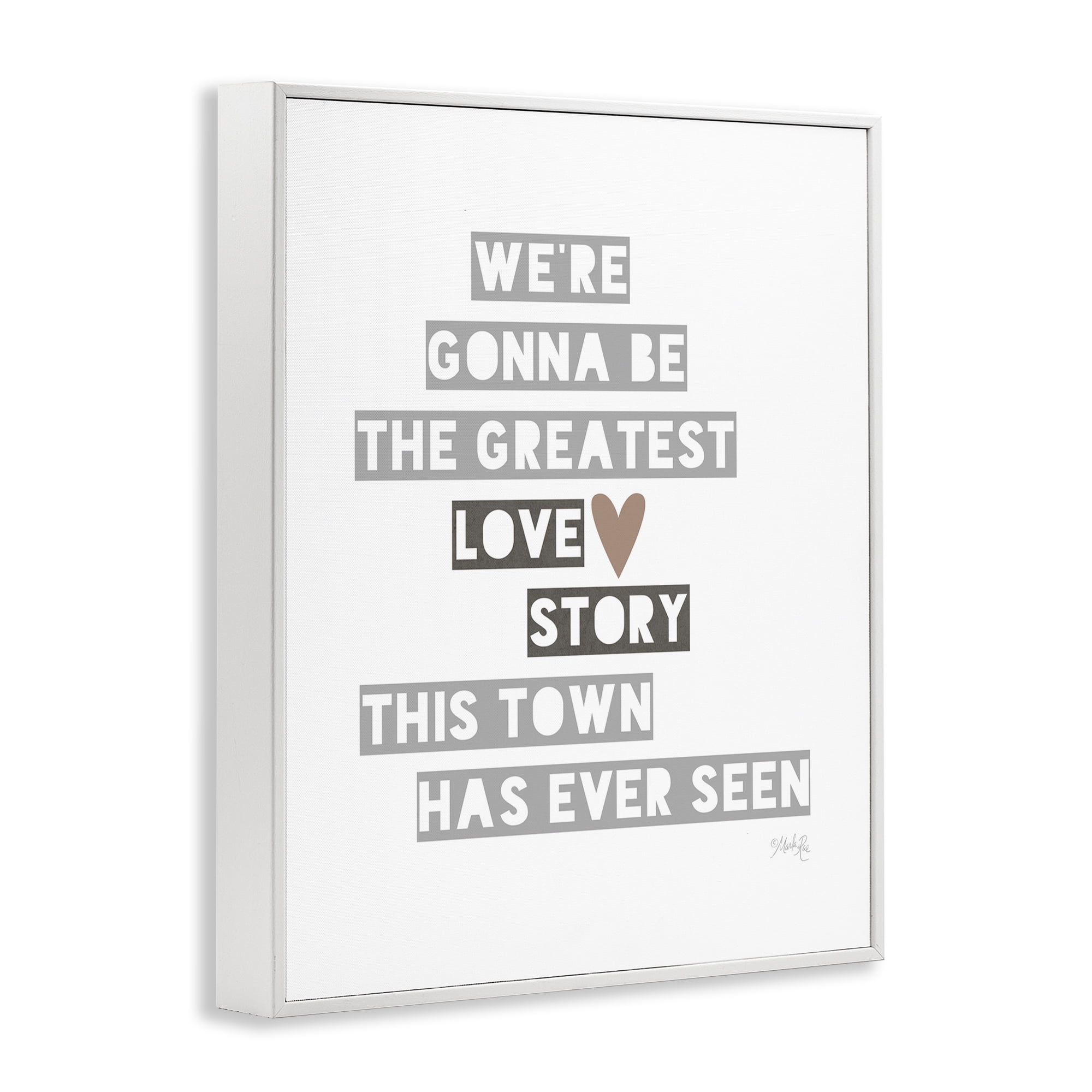 Stupell Industries Greatest Love Story Typography Painting White Framed Art Print Wall Art, 16 x 20