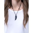 thumbnail image 2 of COAI Snowflake Obsidian Wolf Tooth Amulet Pendant Necklace, 2 of 5