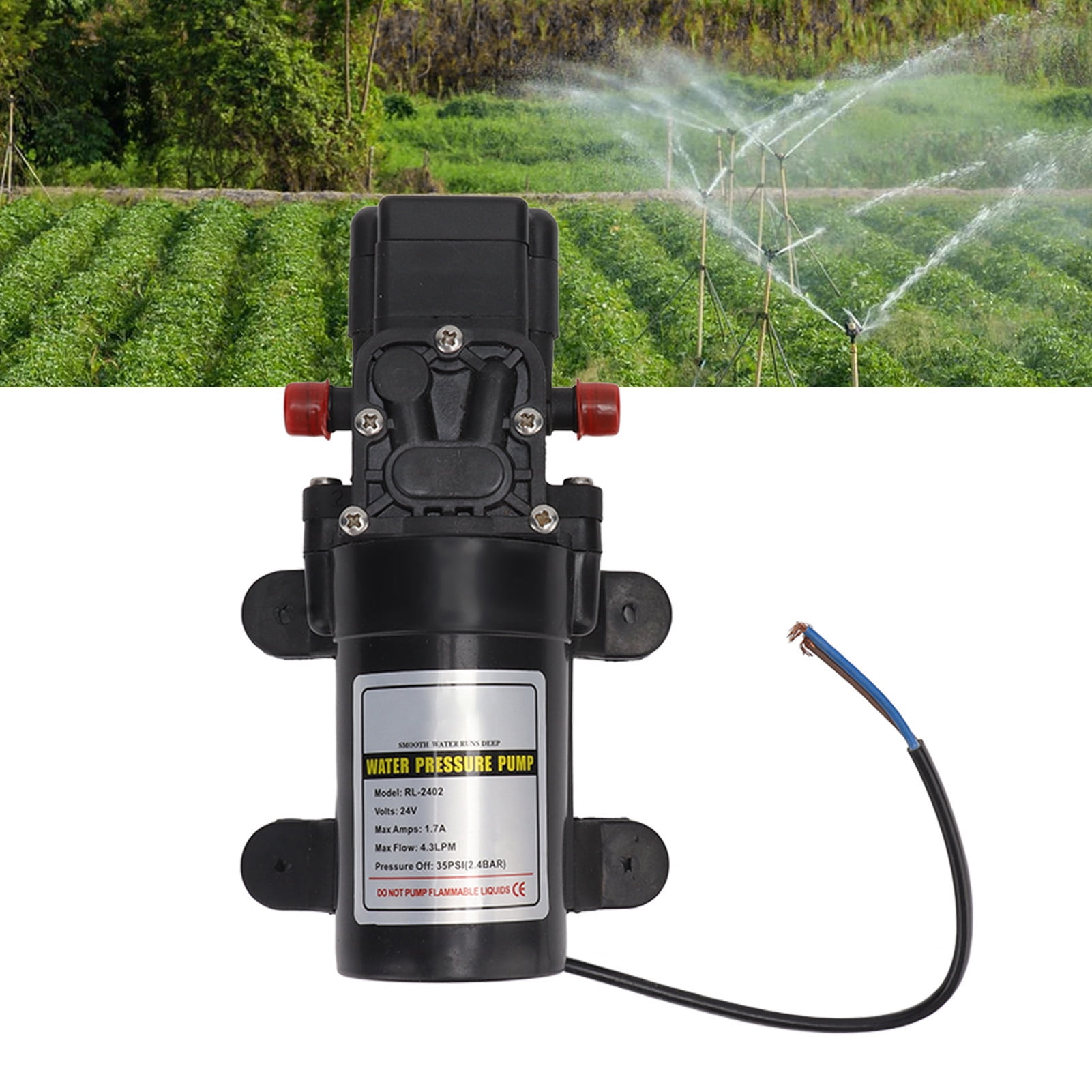 BIMZUC Water Pressure Diaphragm Pump Self Priming High Pressure Outdoor RV Marine Transfer Pump, RL-2402 24V