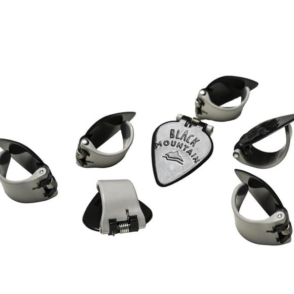 Black Mountain Medium Gauge Thumb Picks for Acoustic Guitar, Electric Guitar, Ukulele, Banjo, and More - Spring Loaded Universal