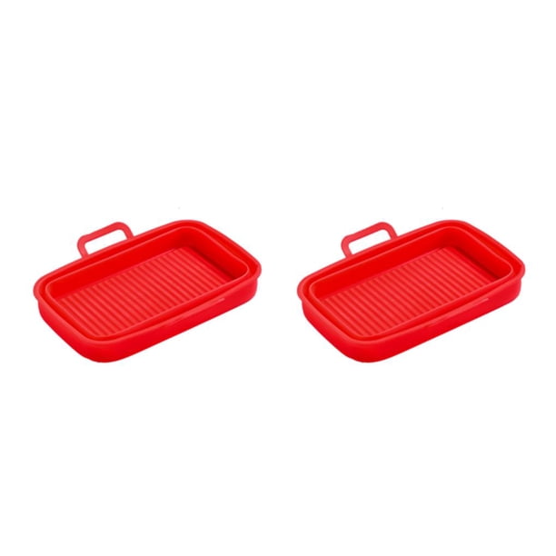 Inteprter Bandeja para freidora para hornear Suministros para hornear Accesorios para el hogar Accesorio de bricolaje Bandejas para Rojo 2piezas