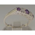 thumbnail image 4 of LBG British Made 9ct White Gold Natural Amethyst & Opal Womens Band Ring - 33 size options - Size 6.75, 4 of 8