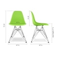 thumbnail image 6 of Aron Living Tower 17" Plastic and Chrome Steel Dining Chairs in Green (Set of 4), 6 of 6