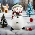 thumbnail image 4 of Zawou Christmas Snowman Family Resin Statue Set, Indoor Holiday Décor for Living Room, Tabletop, or Shelf Display, Handcrafted Winter Scene, 3-Piece Set White, 4 of 7
