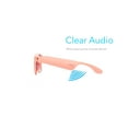 thumbnail image 6 of SKCT Smart Glasses, Bluetooth Sunglasses with Polarized lenses, Bluetooth Audio & Hands Free Calling, Open Air Audio, Auto On/Off, Pink with Amber Lenses, 3 styles Switchable Lenses, 6 of 6