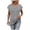 Grey, variant on Women's Summer Fashion Casual V Neck Low Neckline Short Sleeved Solid Color Printed Loose T Shirt Top, S,