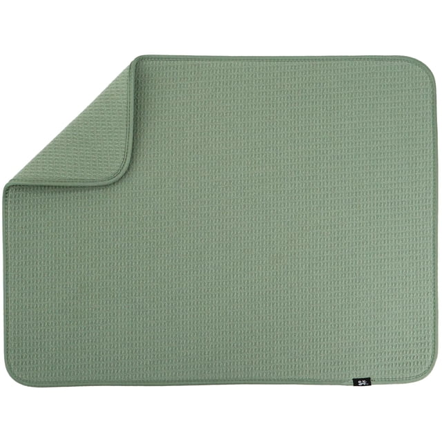 Alfombrilla para secar platos S&T INC. Microfibra absorbente XL de 45 x 60 cm