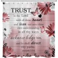 thumbnail image 3 of Butterfly Bible Verse Shower Curtain for Bathroom, Botanical Red Flower on Rustic Retro Wood Fabric Shower Curtain with Hooks,Vintage Country Floral Bathroom Curtain Shower Set, 72" W x 72" L, 3 of 3