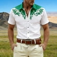 thumbnail image 2 of CONZONE Mens Buttons Down Shirts Short Sleeve Shirts for Men Trendy Western Cowboy Graphic Lapel Soft Lightweight Tops, 2 of 4