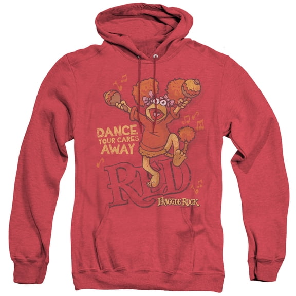 Fraggle Rock Dance Adult Heather Hoodie Sweatshirt Red