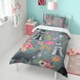 thumbnail image 4 of Schnauzer and Flower Duvet Cover and Pillowcase Set for Single Bedding, Bedroom Accessories for Kids Teens, 4 of 5