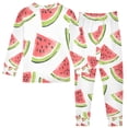 thumbnail image 2 of FORMRS Long Sleeve Top and Pants Pajama Set for Niños 2-Piece Sleepwear, Sizes 18M-8Y, Cartoon Watermelon, 2 of 6