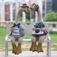 thumbnail image 4 of Estatuas de jardín de pato sentado Wdftyju adornos de patos de resina decoración de jardín 2 uds, 4 of 9