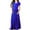 Blue, variant on KAUOD Girl's Short Sleeve Simple Long Maxi Dress with Pockets Summer Solid Floor Length Cotton Waist Tiered Dresses